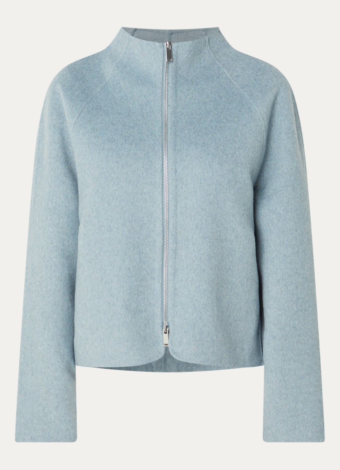 OPUS Helisu jack in wolblend met steekzakken - voorkant blauw