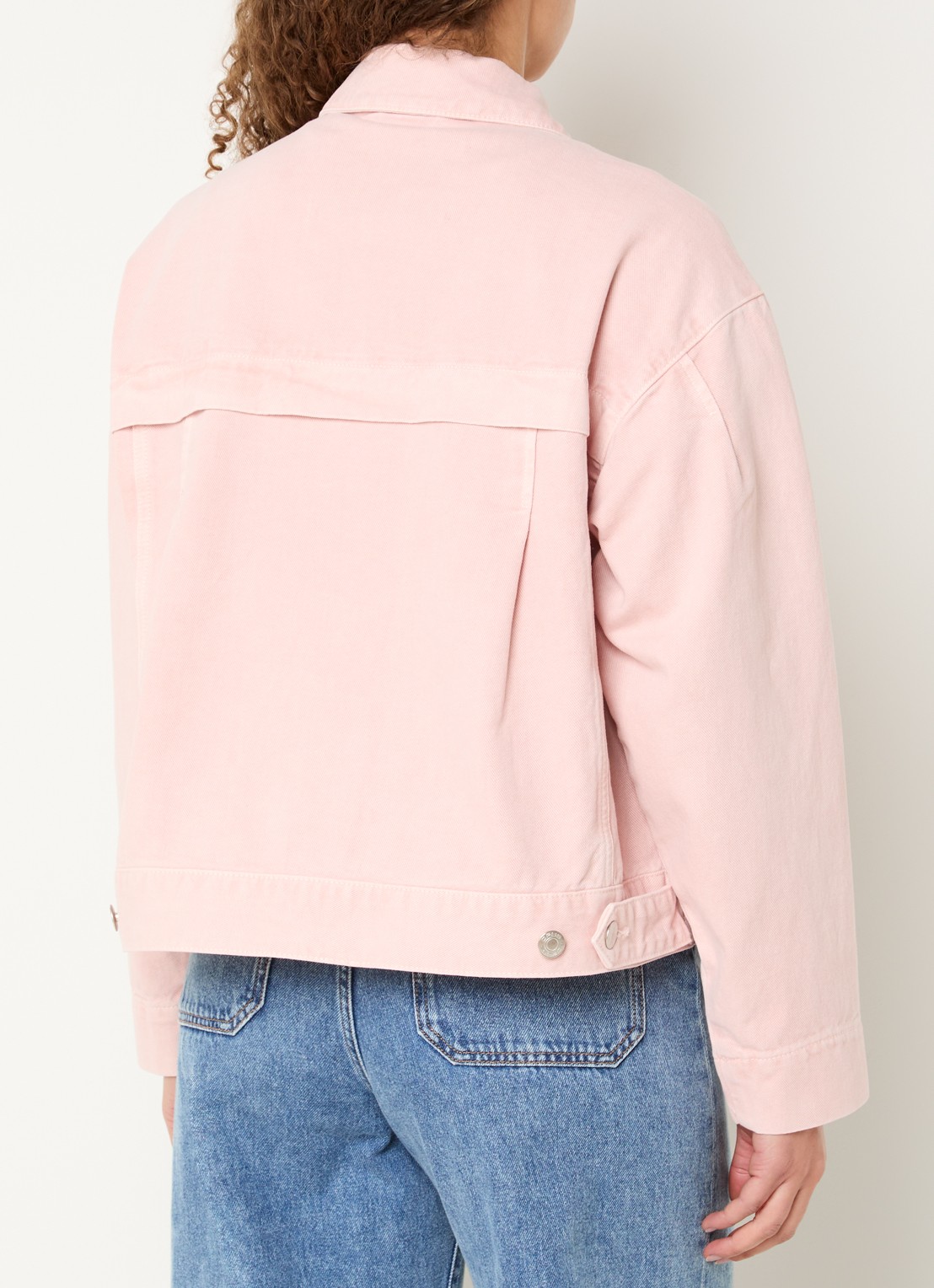 OPUS Hemali spijkerjas met steekzakken - achterkant roze