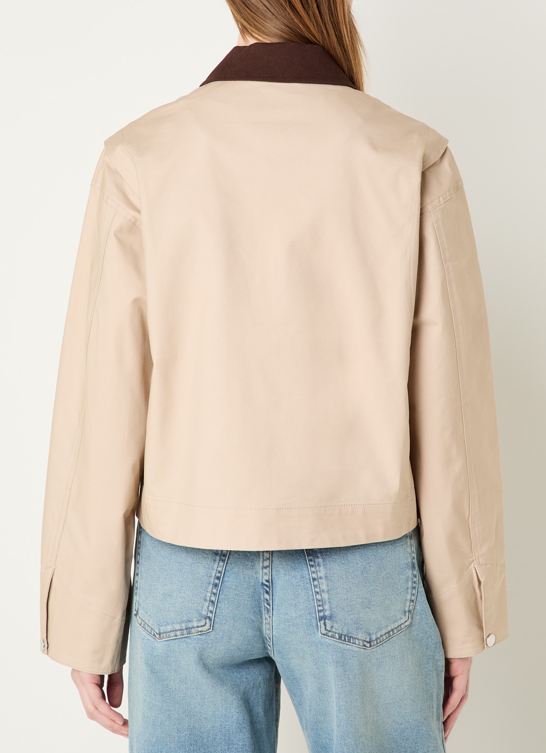 OPUS Herakla jack met opgestikte zakken - achterkant 3 beige
