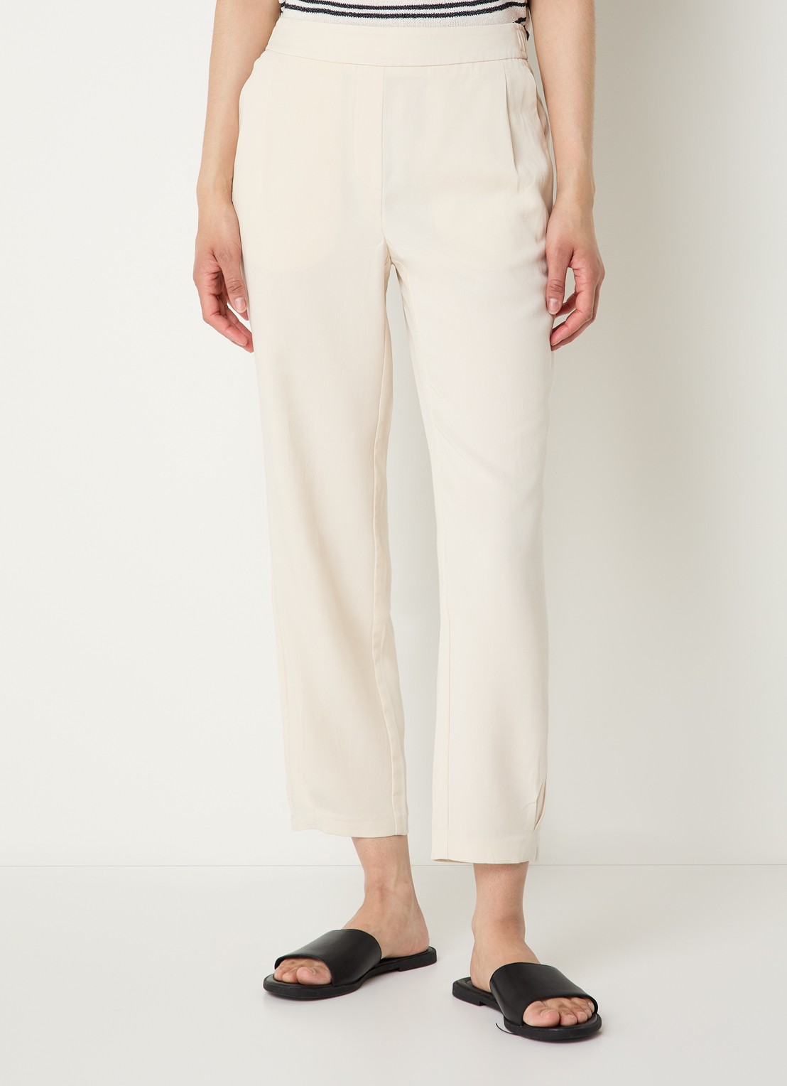 OPUS High waist loose fit pantalon met steekzakken - detail 4 wit