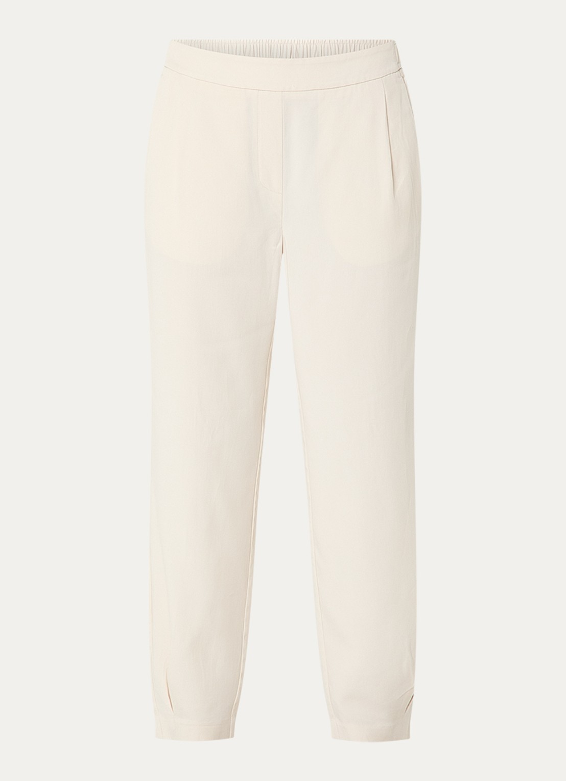 OPUS High waist loose fit pantalon met steekzakken - voorkant 2 wit