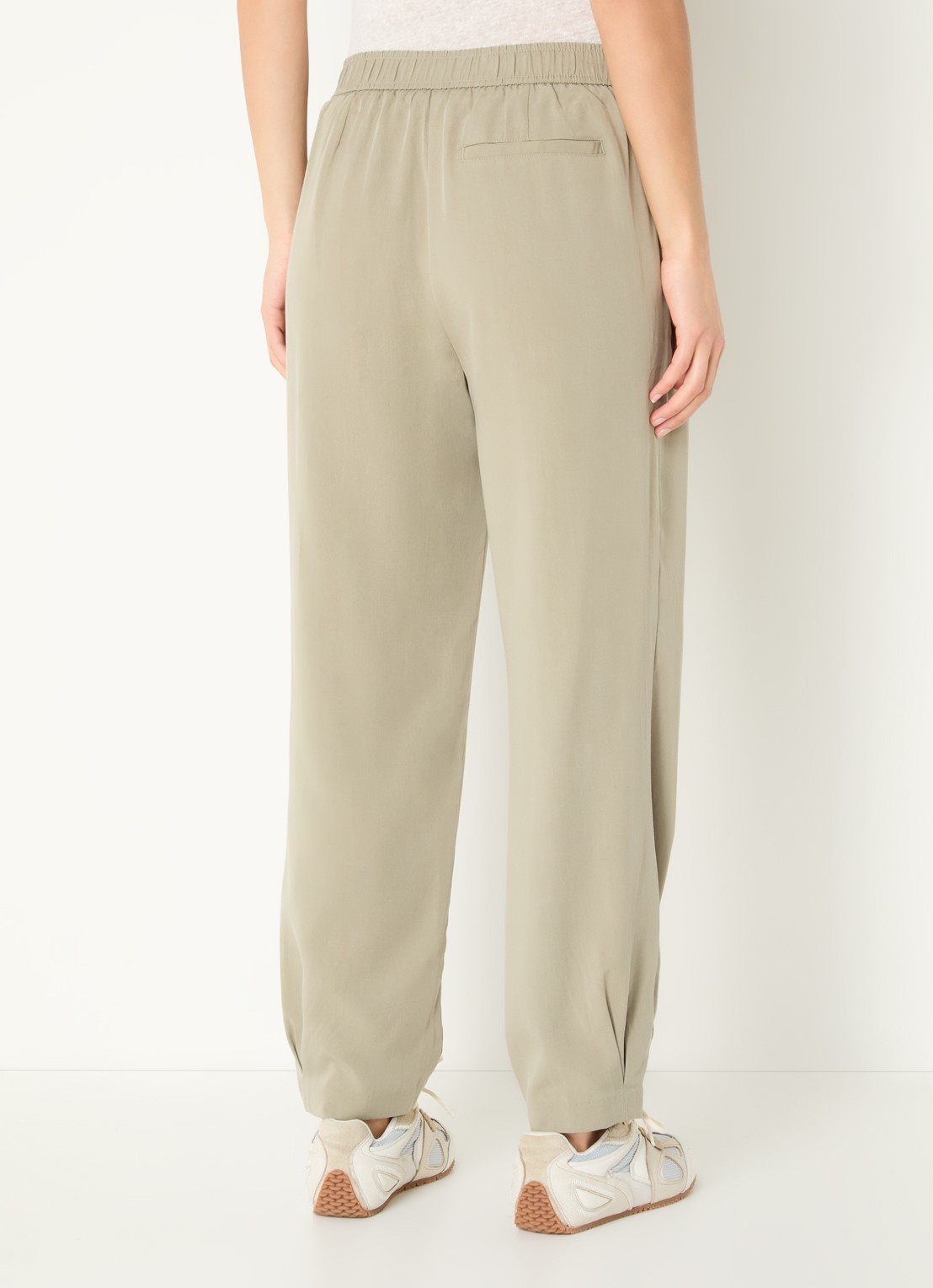 OPUS High waist loose fit pantalon met steekzakken - achterkant beige