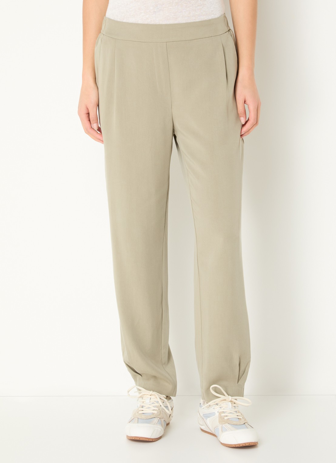 OPUS High waist loose fit pantalon met steekzakken - detail 4 beige