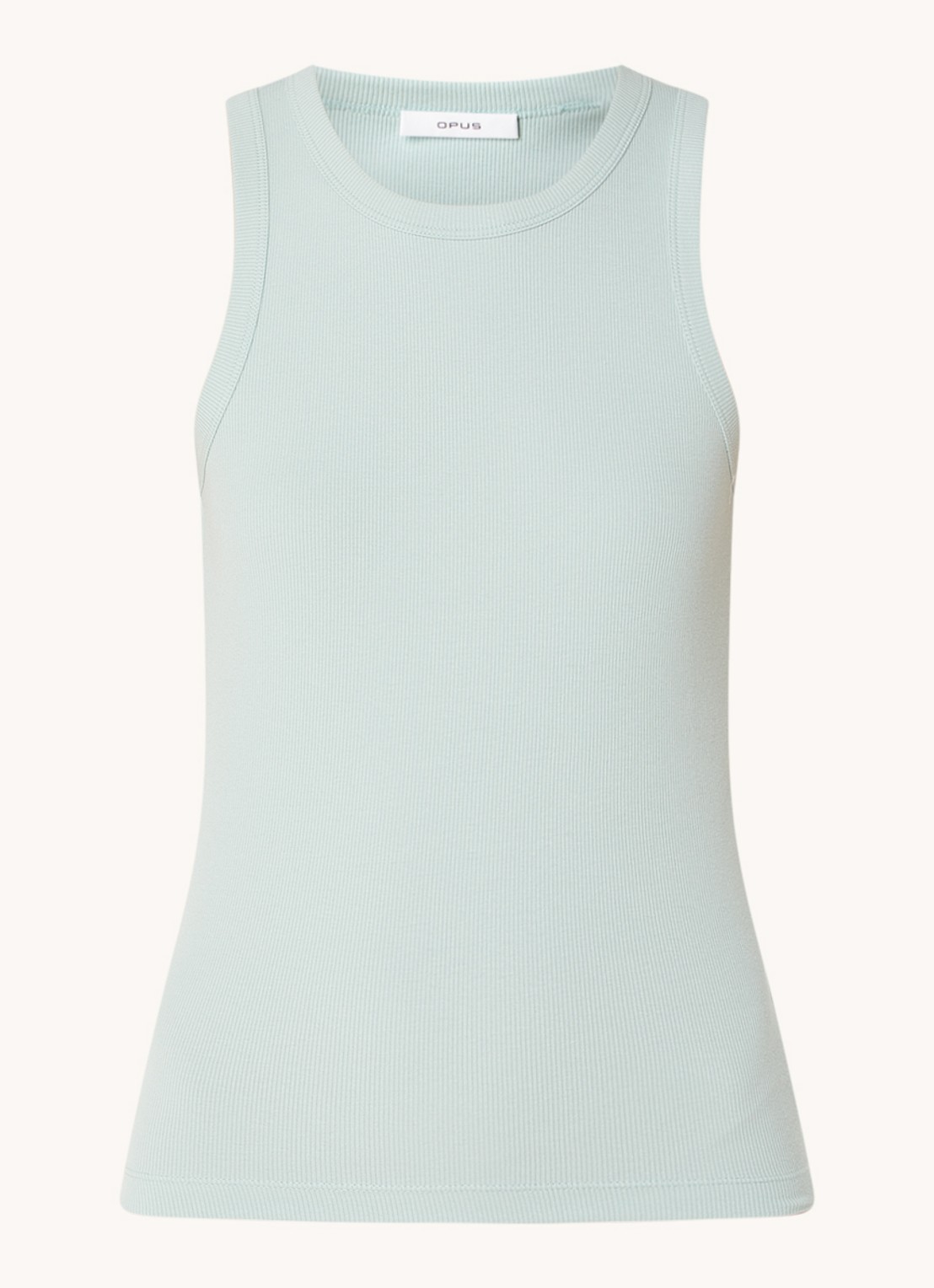 OPUS Ilesso tanktop met ribstructuur - voorkant 2 mint