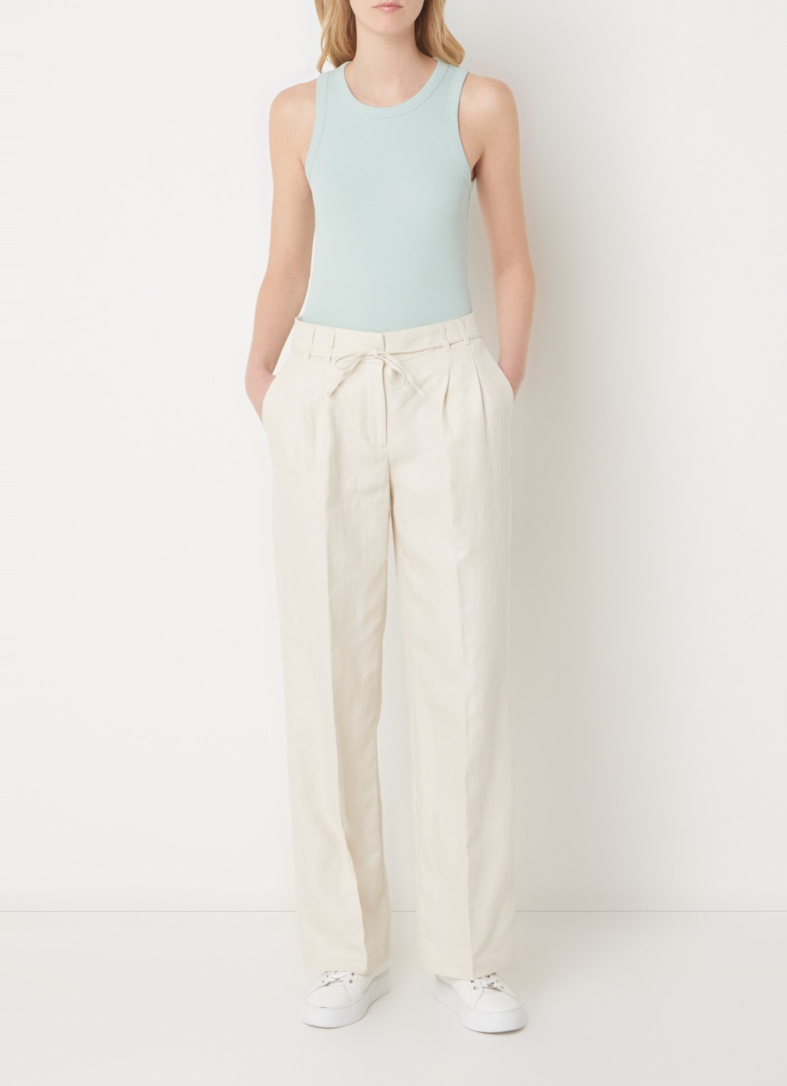 OPUS Ilesso tanktop met ribstructuur - voorkant 3 mint