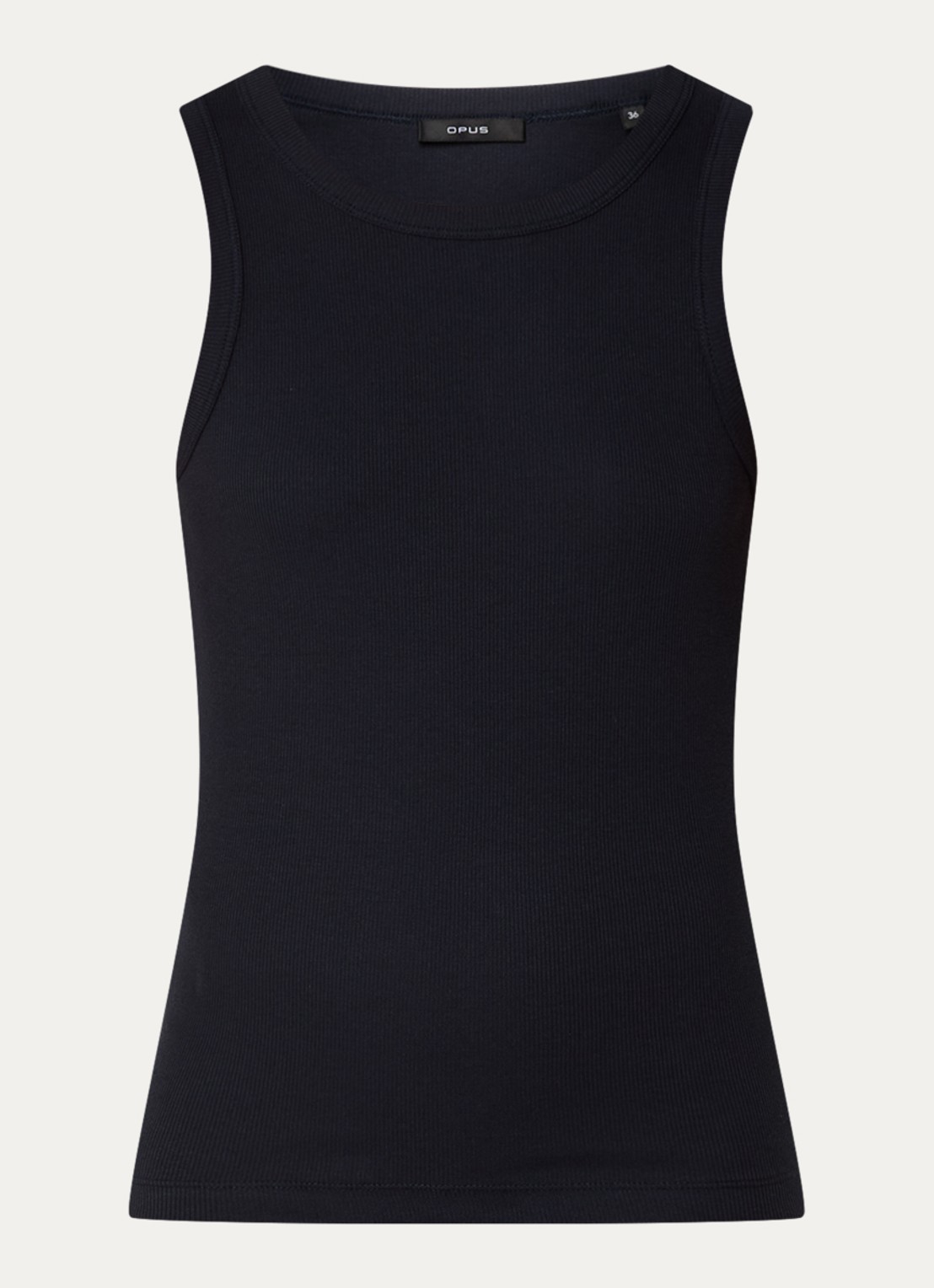 OPUS Ilesso tanktop met ribstructuur - voorkant 3 donkerblauw