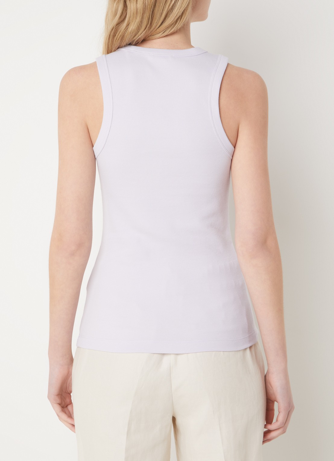 OPUS Ilesso tanktop met ribstructuur - achterkant 2 lichtpaars
