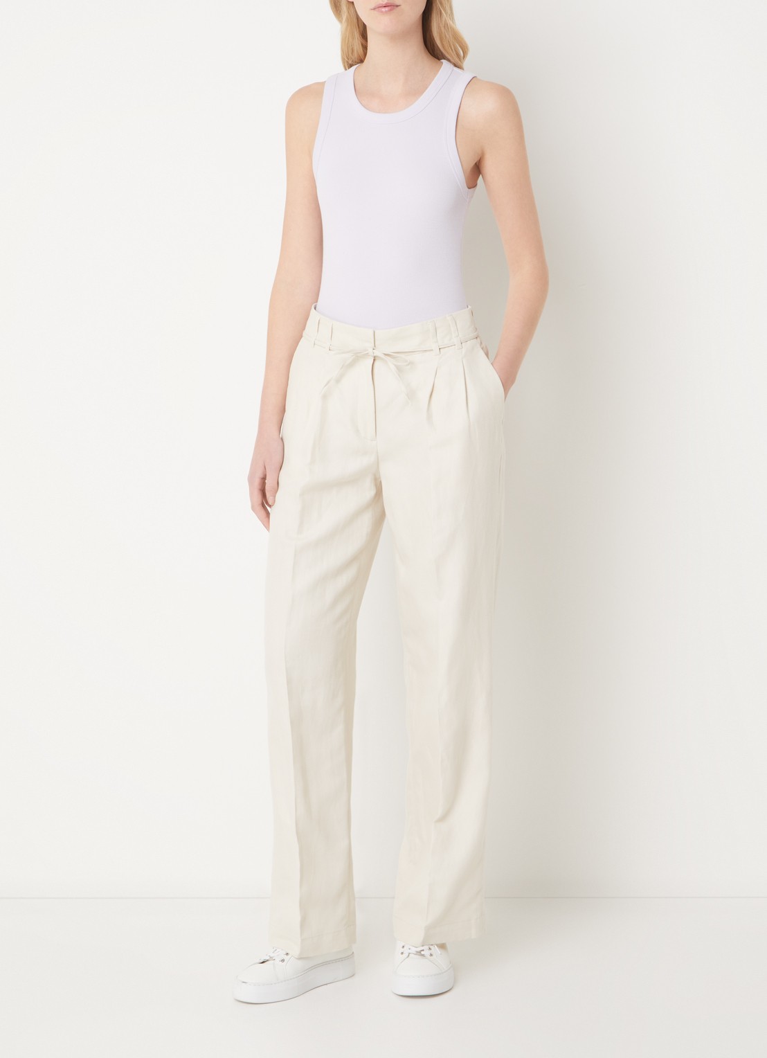 OPUS Ilesso tanktop met ribstructuur - voorkant 4 lichtpaars