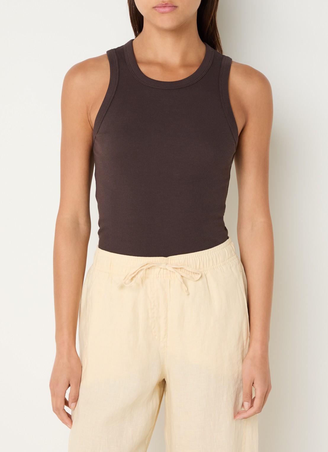 OPUS Ilesso tanktop met stretch - detail 3 bruin