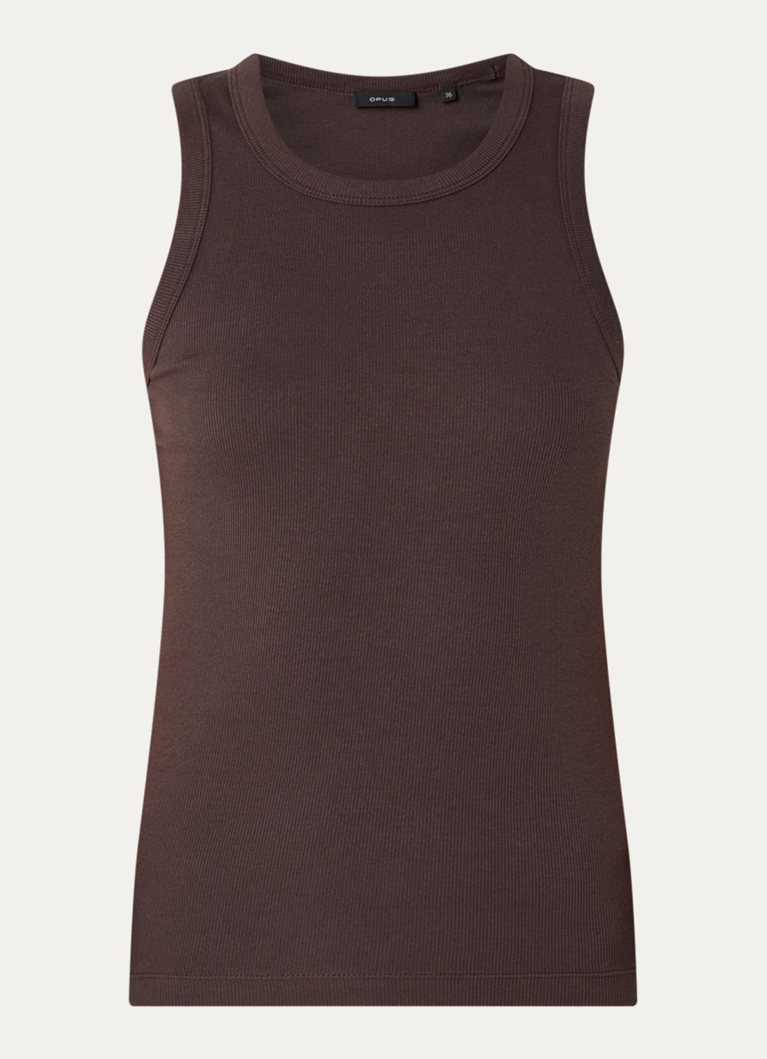 OPUS Ilesso tanktop met stretch - voorkant bruin