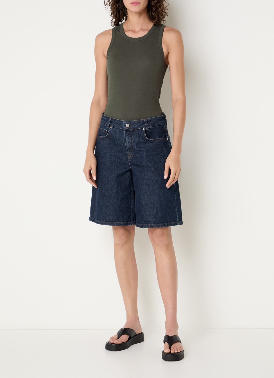OPUS Ilesso tanktop met stretch - voorkant 2 bronsgroen