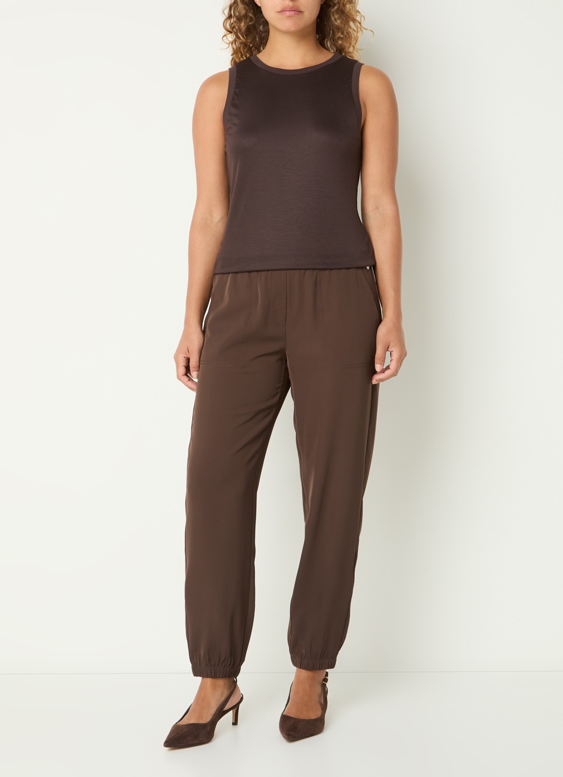 OPUS Inise tanktop met ronde hals - voorkant 4 donkerbruin