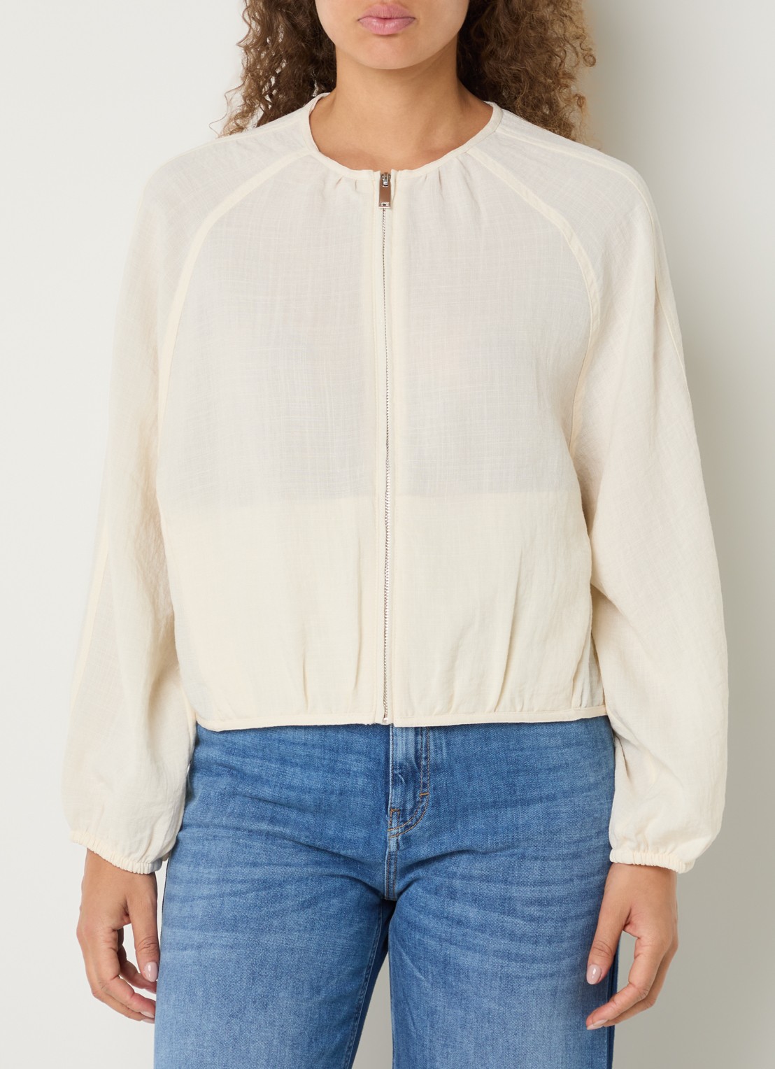 OPUS Jarosa jack met steekzakken - detail creme