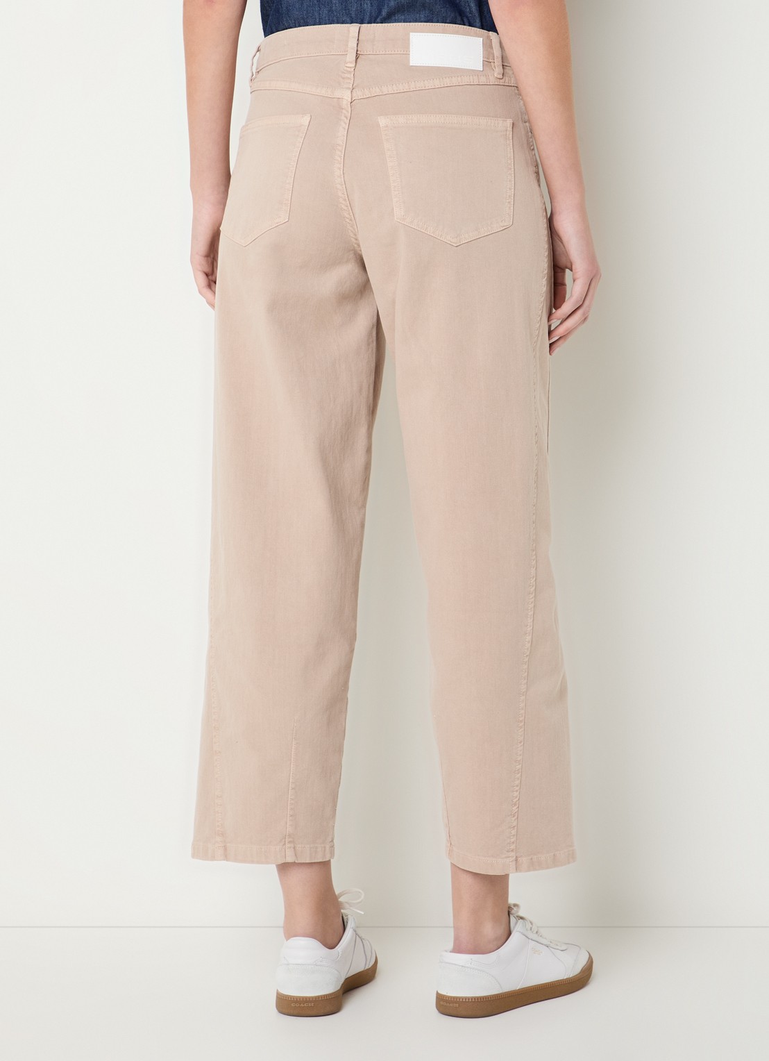 OPUS  Lolah high waist cropped wide leg jeans met gekleurde wassing - achterkant donkerbeige