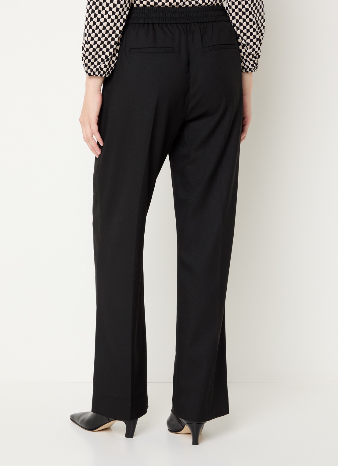 OPUS Macie vibe high waist pantalon - achterkant zwart