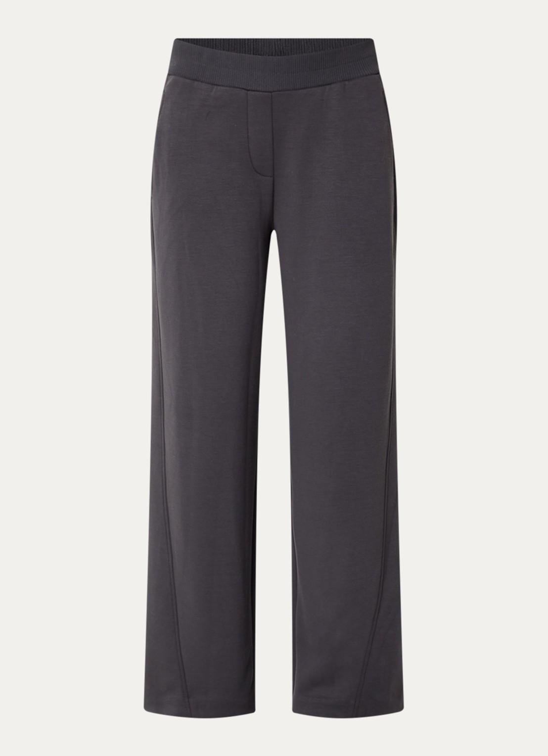 OPUS Makito high waist loose fit broek - voorkant antraciet