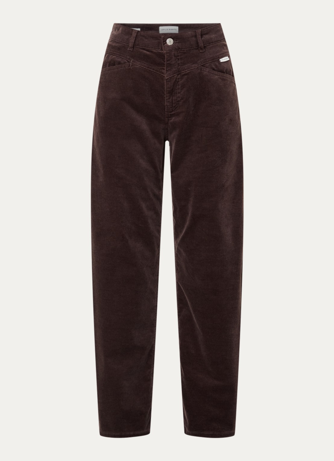 OPUS Mari Cosmo mid waist balloon fit jeans met steekzakken - voorkant 2 bruin