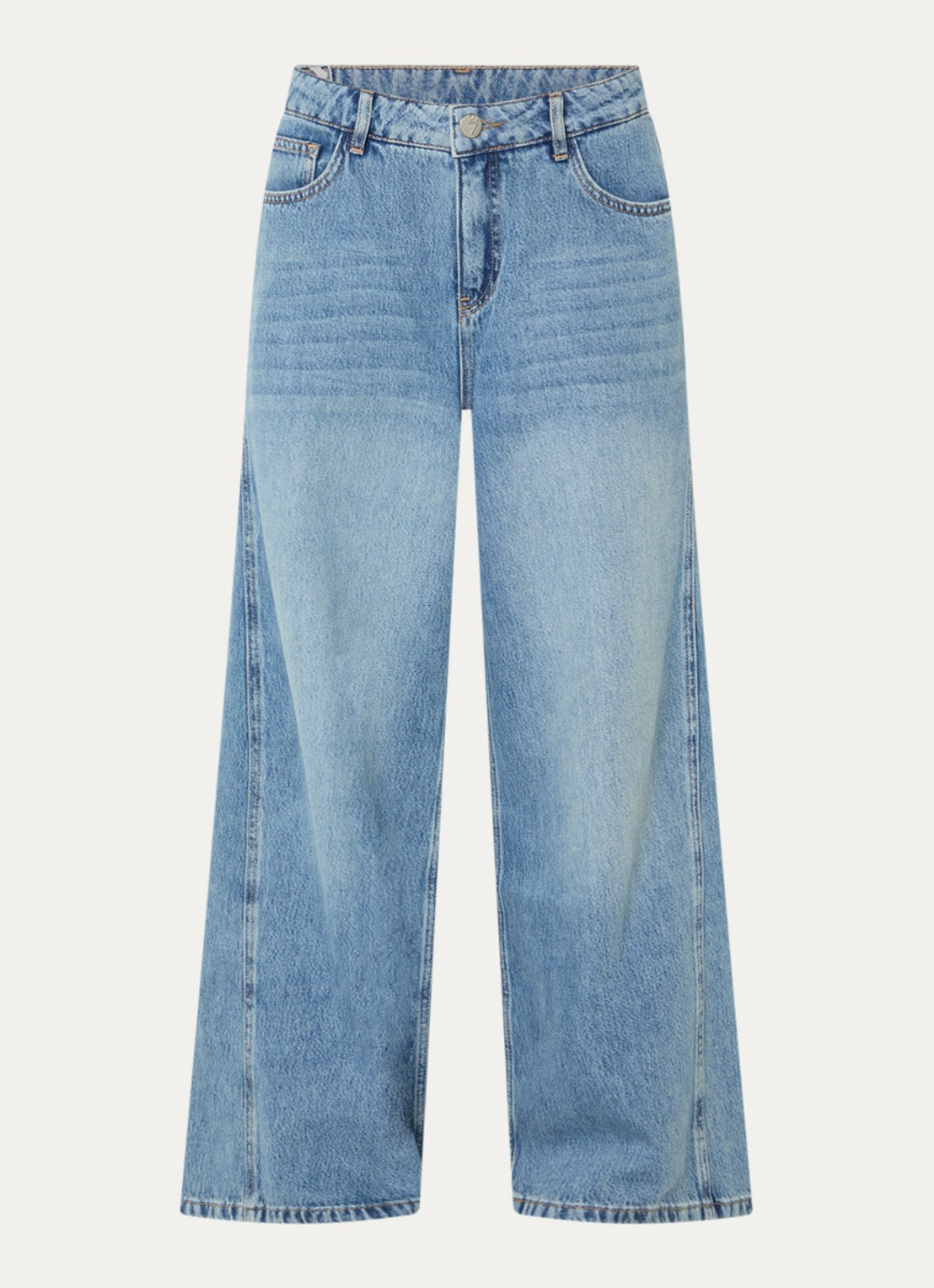OPUS Meddy Loosy low waist flared jeans met steekzakken - voorkant 3 indigo