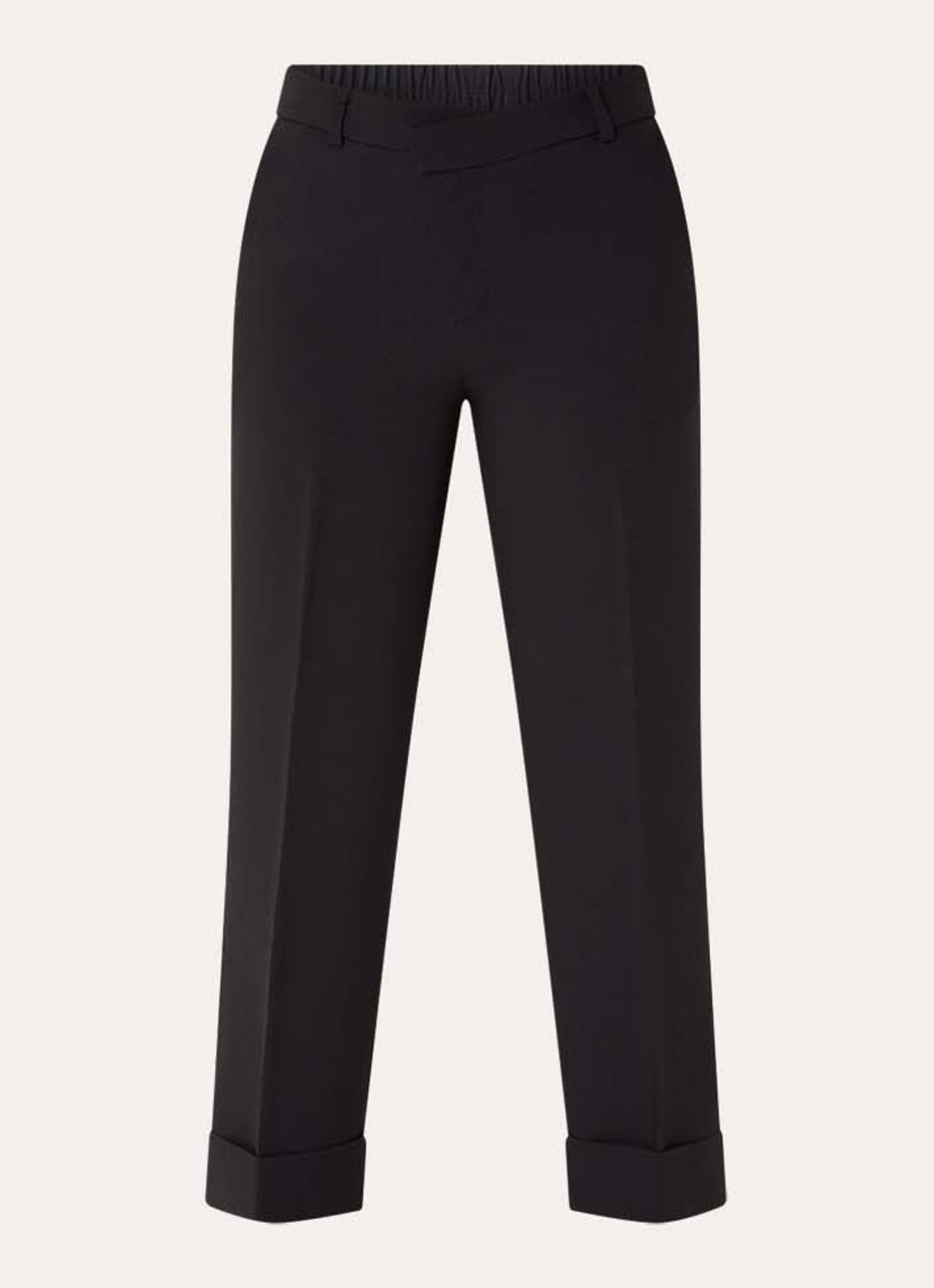 OPUS Meeri high waist loose fit cropped pantalon  - voorkant 3 zwart