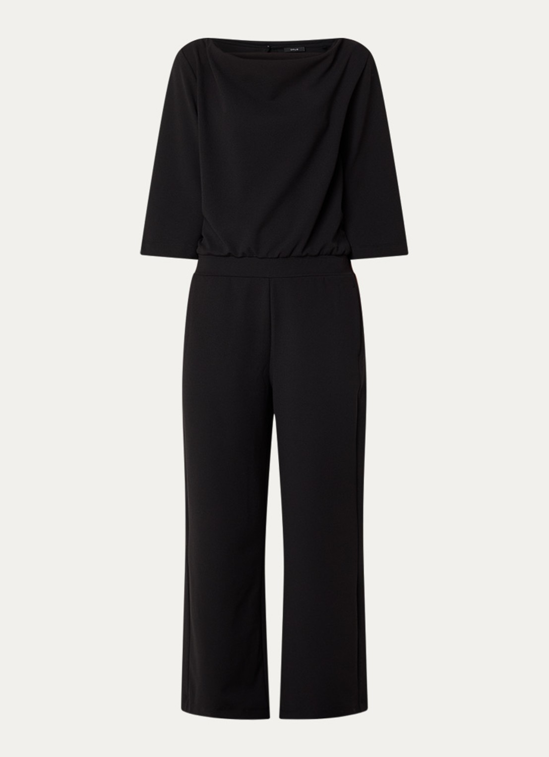 OPUS Mefiza Night loose fit jumpsuit met steekzakken - voorkant 3 zwart