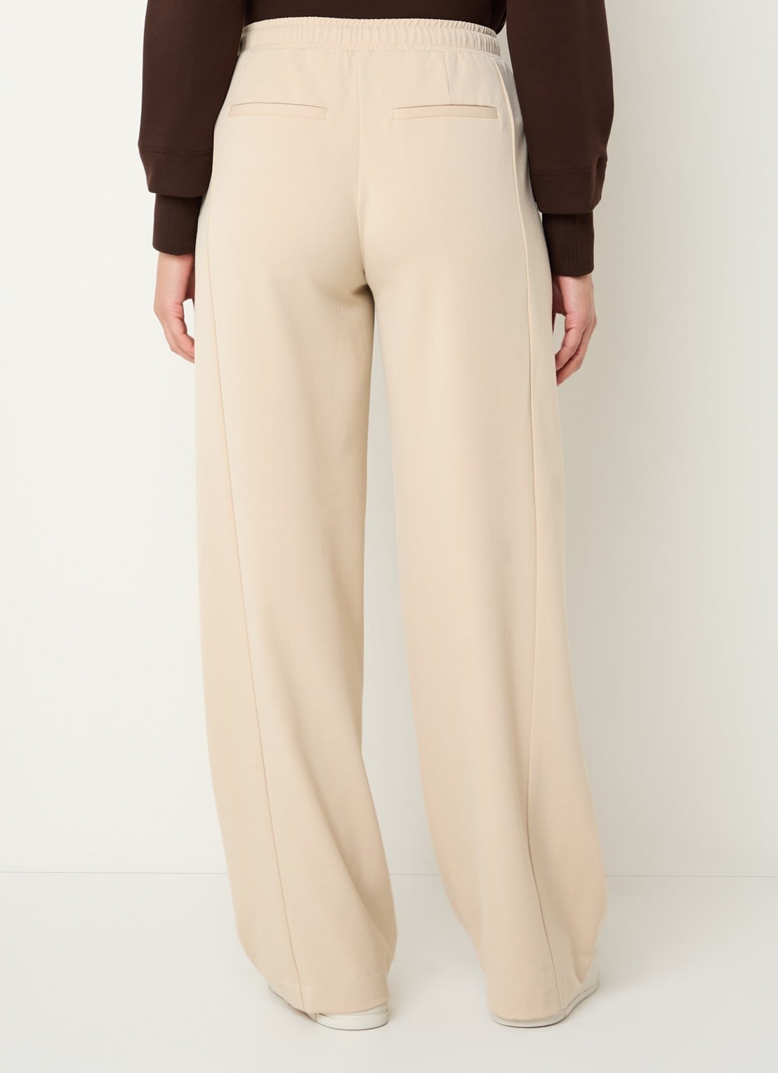OPUS Melane high waist loose fit broek met steekzakken - achterkant 3 zand