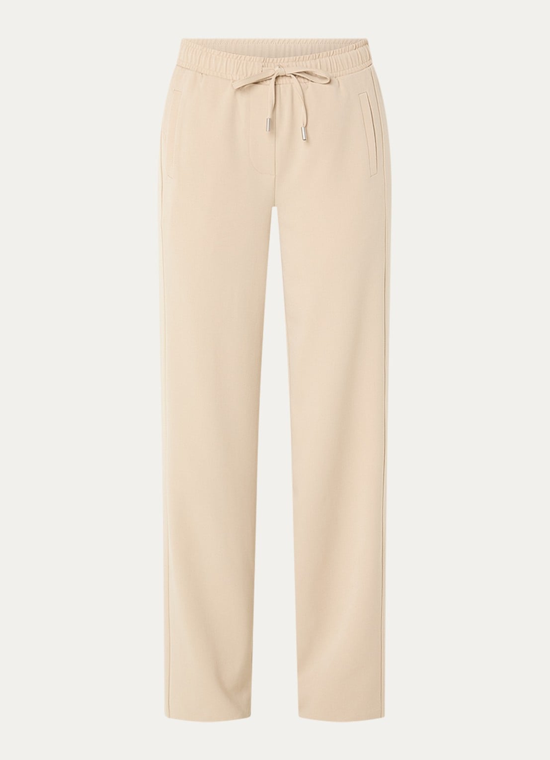 OPUS Melane high waist loose fit broek met steekzakken - voorkant zand