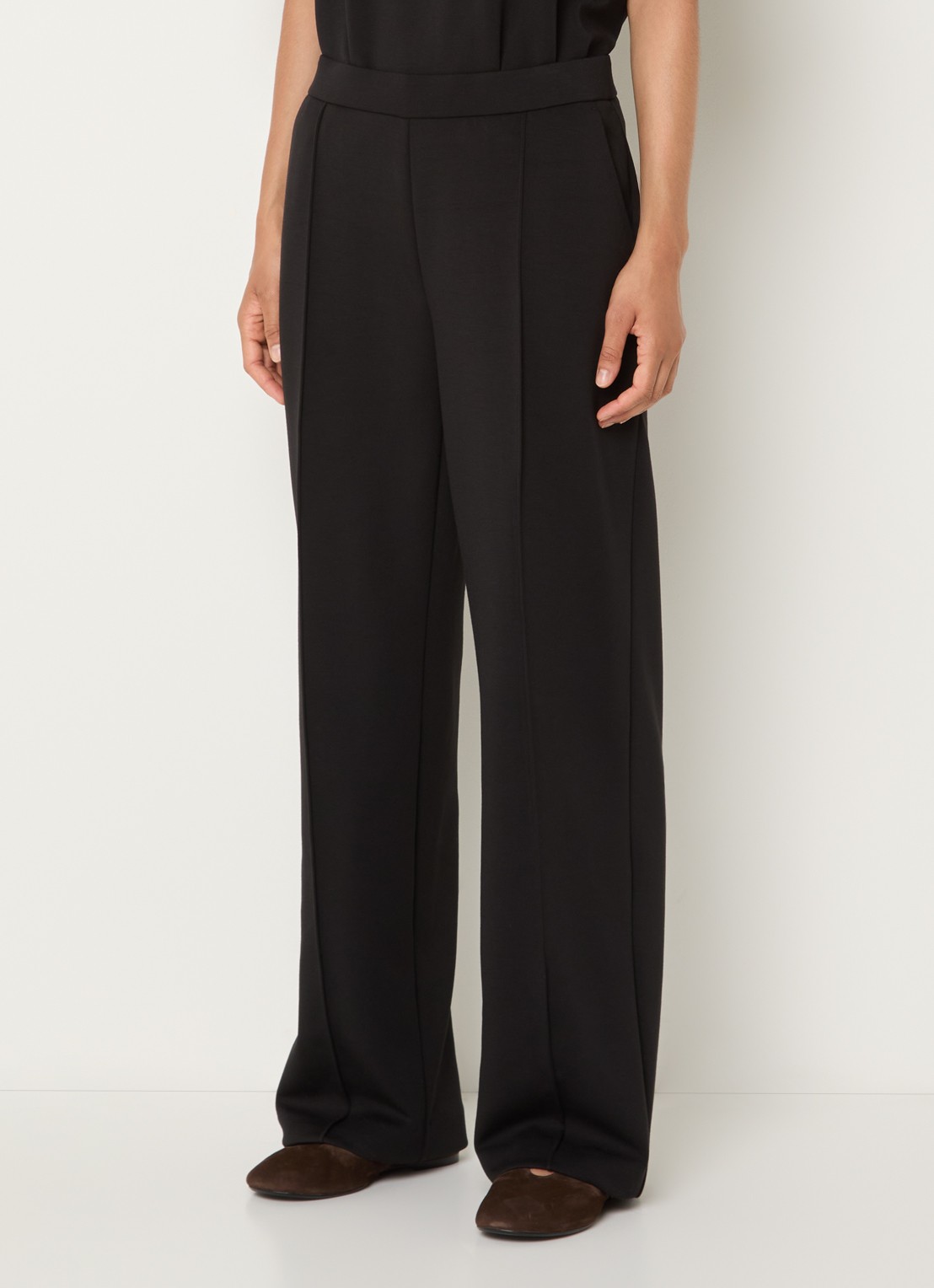 OPUS Melane high waist straight fit pantalon van travelstof met steekzakken - detail 2 zwart