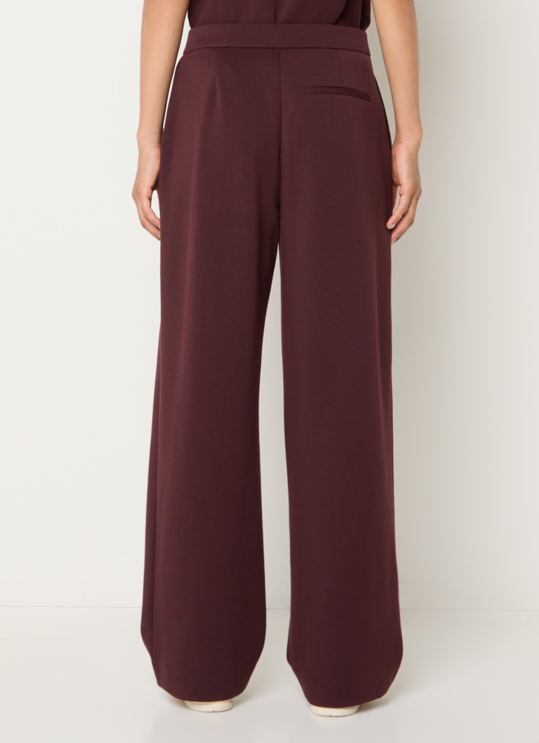 OPUS Melane high waist straight fit pantalon van travelstof met steekzakken - achterkant 3 kersenrood