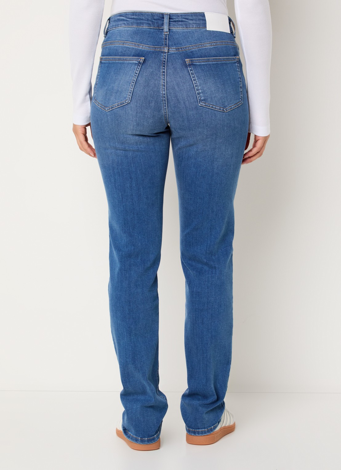 OPUS Melly high waist slim fit jeans met steekzakken - achterkant 3 indigo