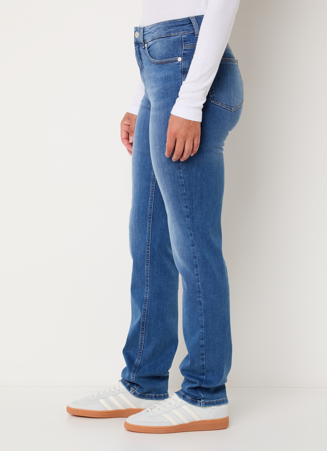 OPUS Melly high waist slim fit jeans met steekzakken - detail 2 indigo