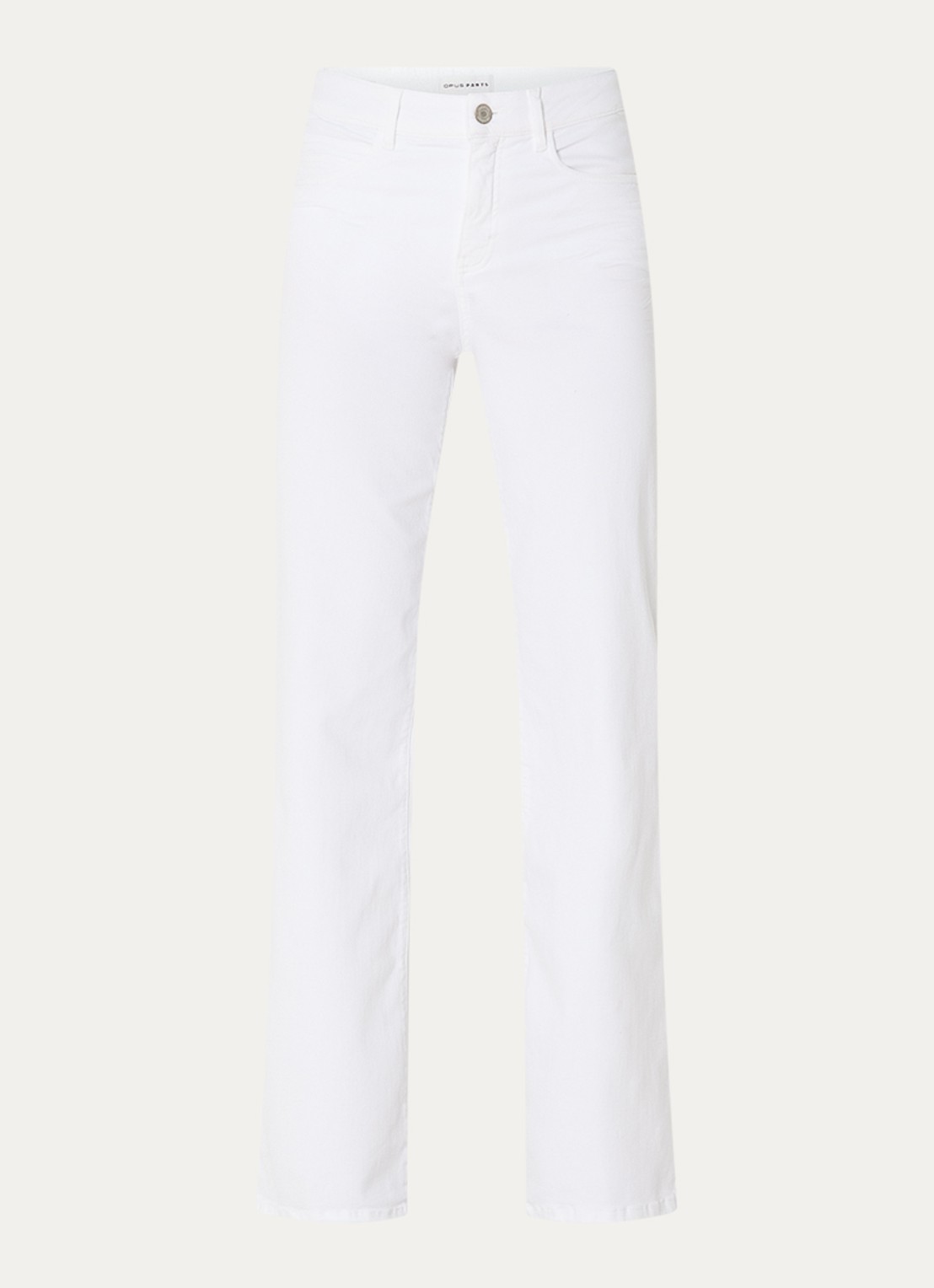 OPUS Melly Modern mid waist slim fit jeans met steekzakken - voorkant 2 wit