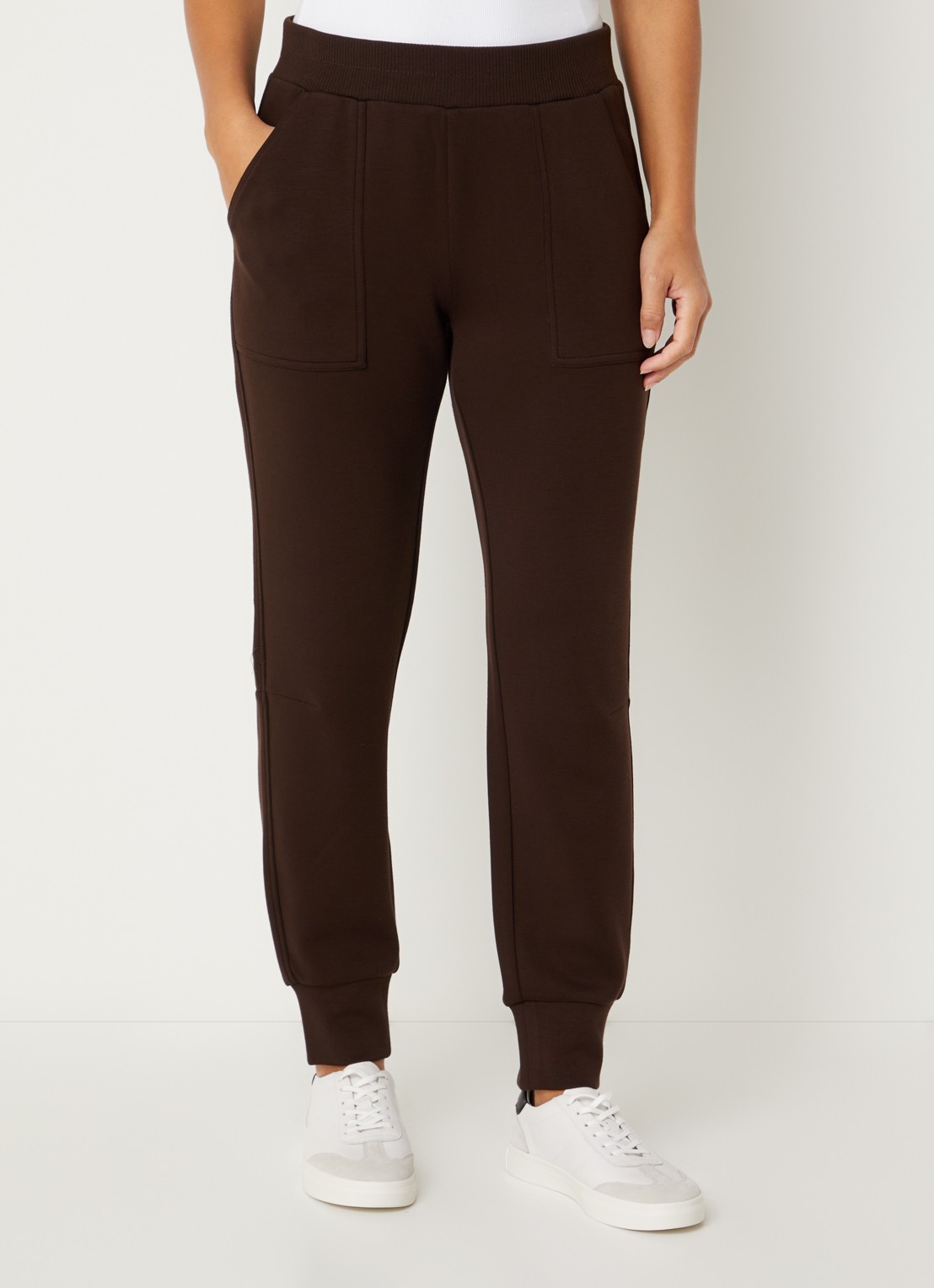 OPUS Myha Club high waist tapered fit joggingbroek - detail 4 donkerbruin
