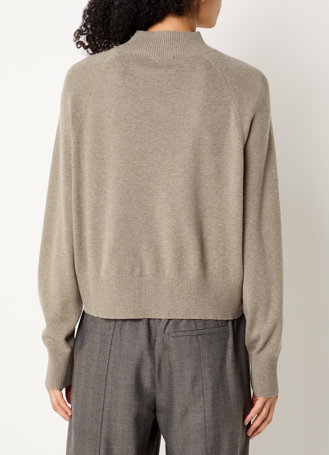 OPUS Pleem fijngebreide pullover in wolblend - achterkant 2 zand