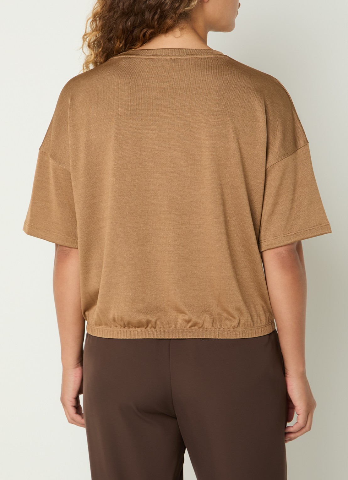OPUS Salien T-shirt met ronde hals - achterkant 4 camel