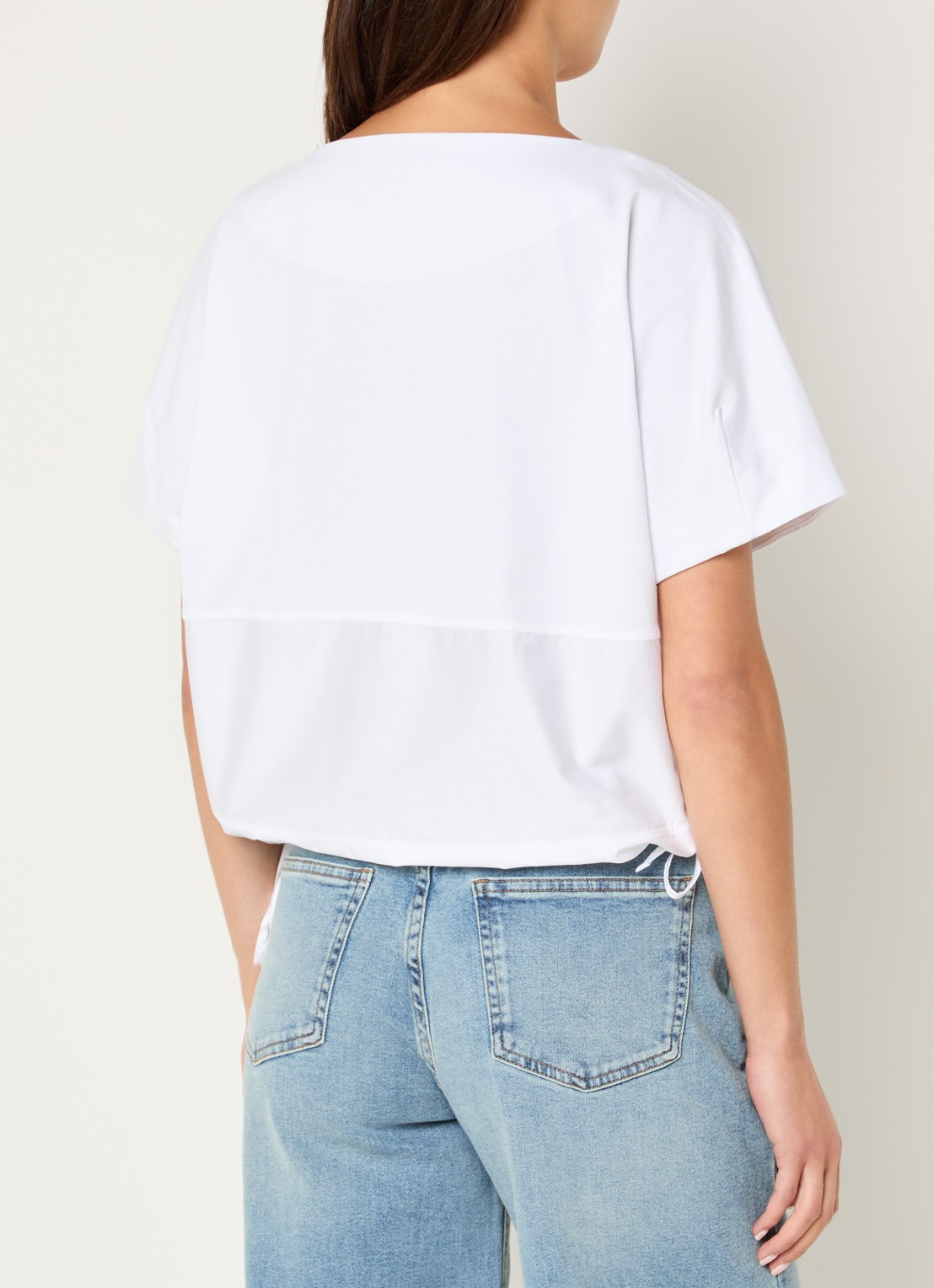OPUS Sarzi T-shirt met strikdetail - achterkant wit