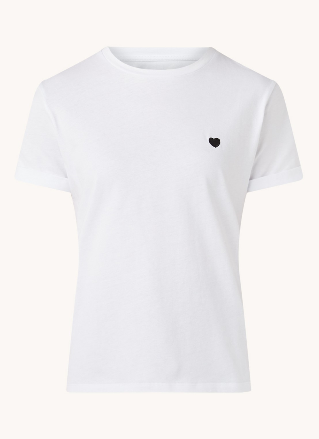 OPUS Serz T-shirt met borduring - voorkant wit
