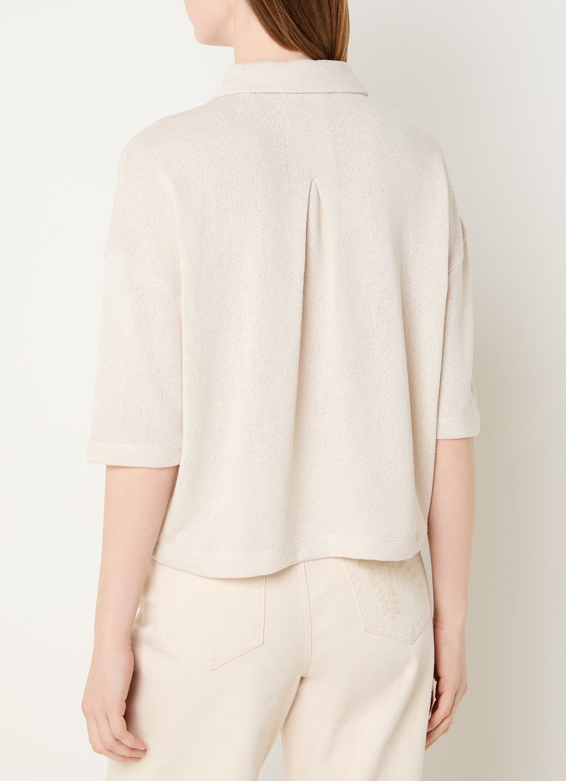 OPUS Sitrica semi-transparante blouse - achterkant 4 naturel
