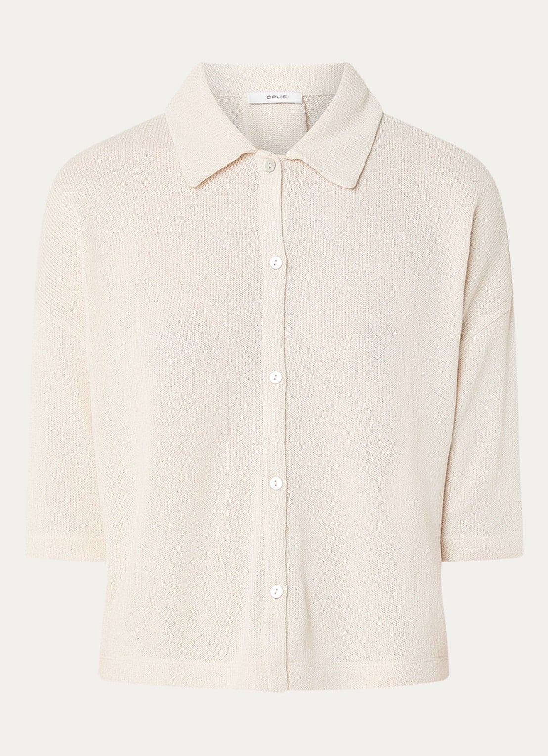 OPUS Sitrica semi-transparante blouse - voorkant naturel