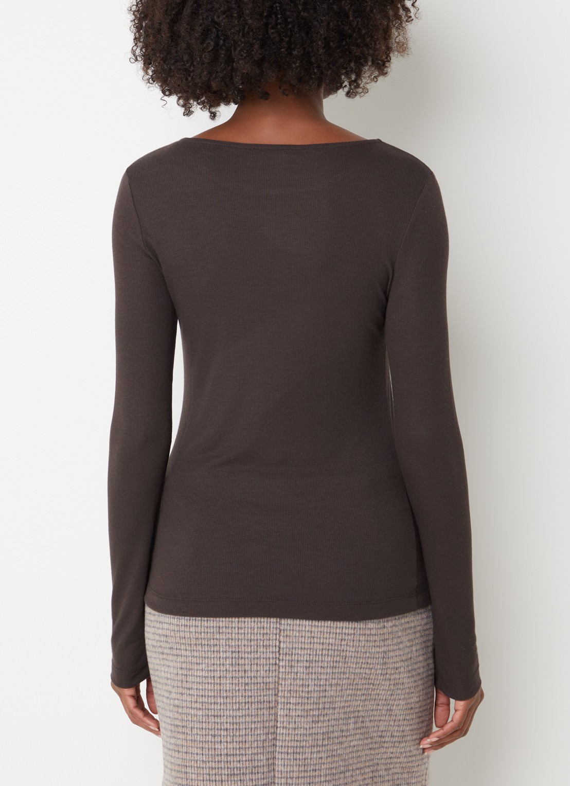 OPUS Smallo longsleeve van jersey - achterkant 3 donkerbruin