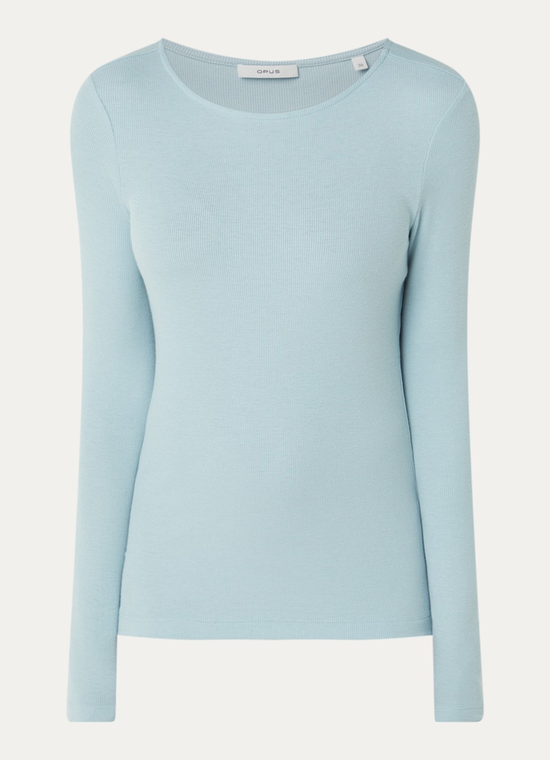 OPUS Smallo longsleeve van jersey - voorkant blauw