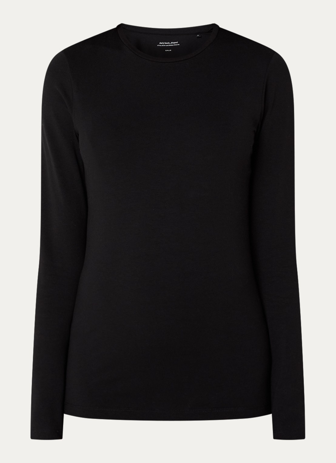 OPUS Smilla longsleeve met stretch - voorkant zwart