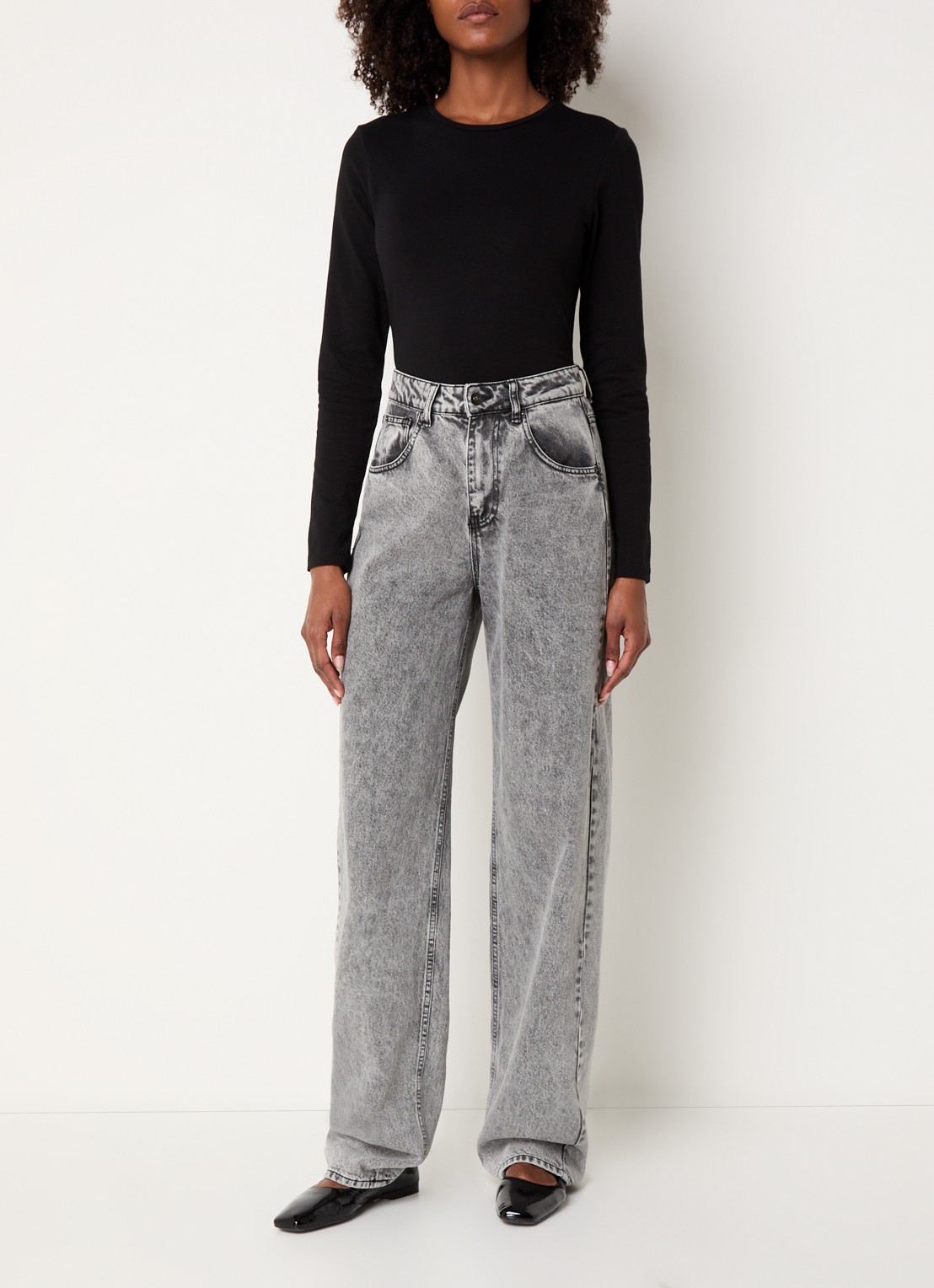 OPUS Smilla longsleeve met stretch - voorkant 2 zwart