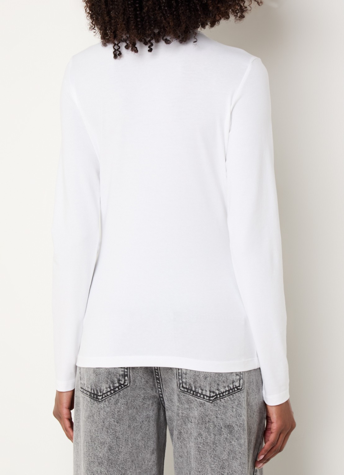 OPUS Smilla longsleeve met stretch - achterkant wit