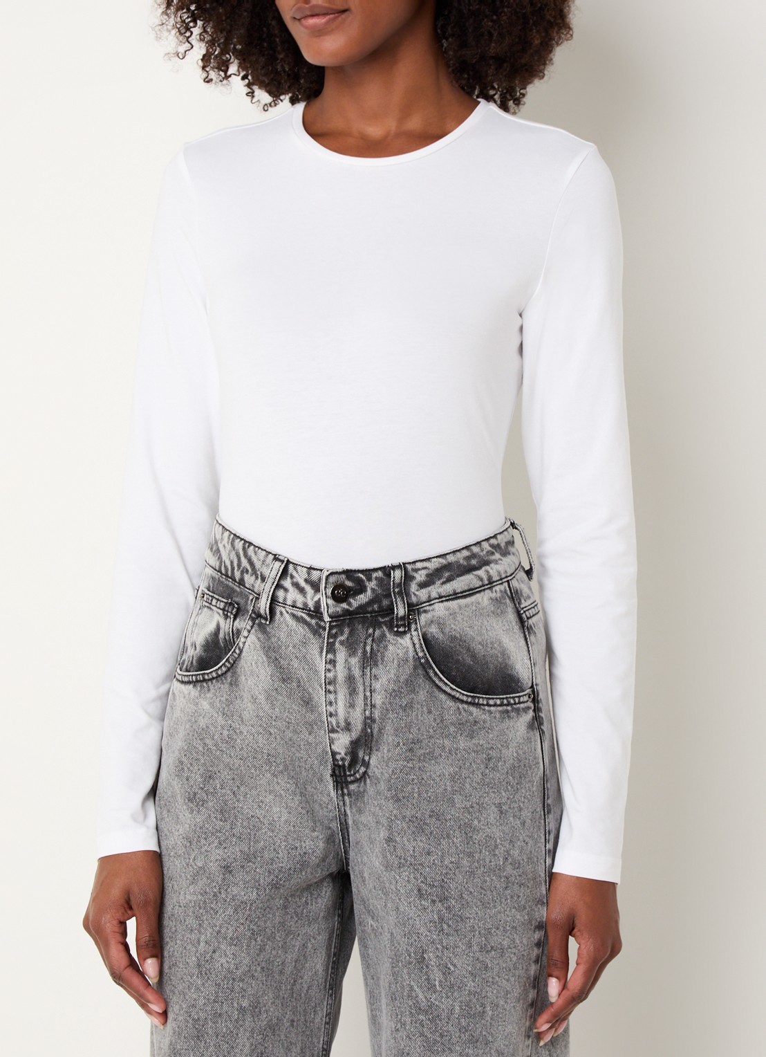 OPUS Smilla longsleeve met stretch - detail 2 wit