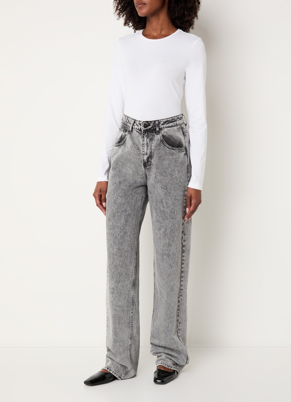OPUS Smilla longsleeve met stretch - voorkant 4 wit