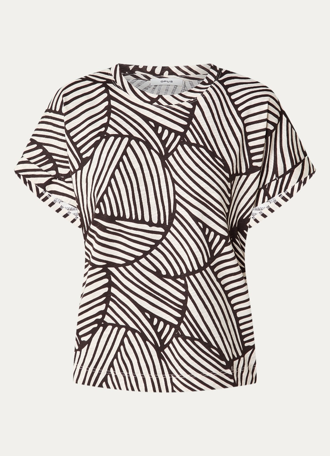 OPUS Soprinti T-shirt van jersey met print - voorkant 2 bruin