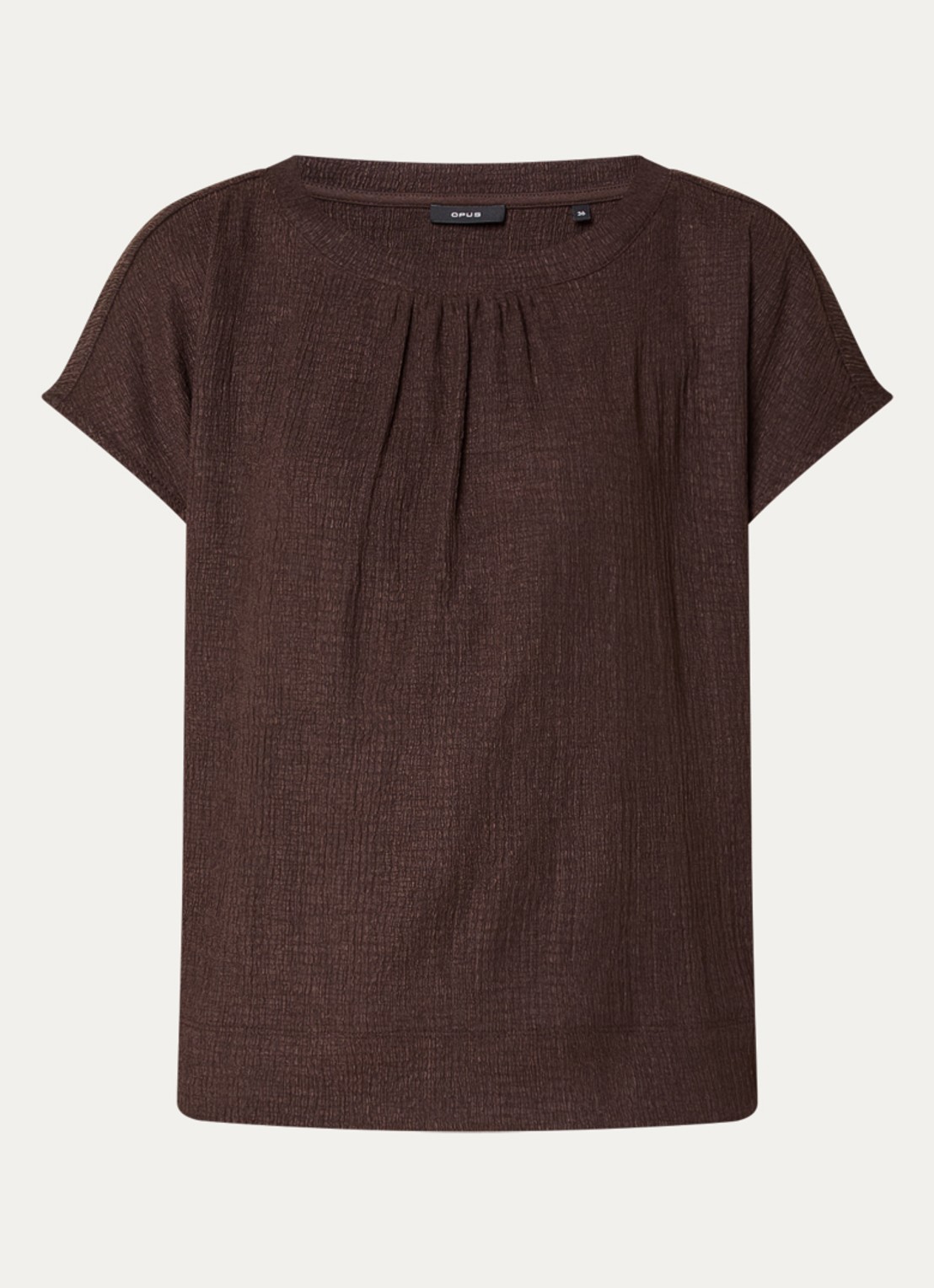 OPUS T-shirt met structuur - voorkant 2 bruin