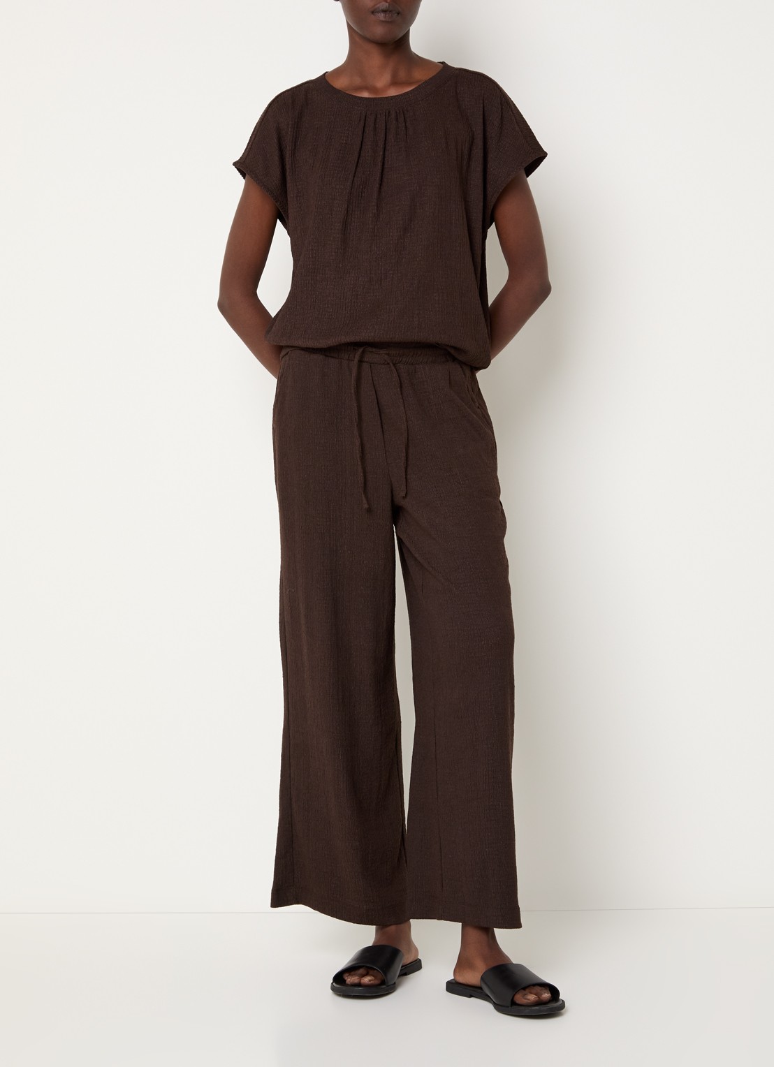 OPUS T-shirt met structuur - voorkant 3 bruin