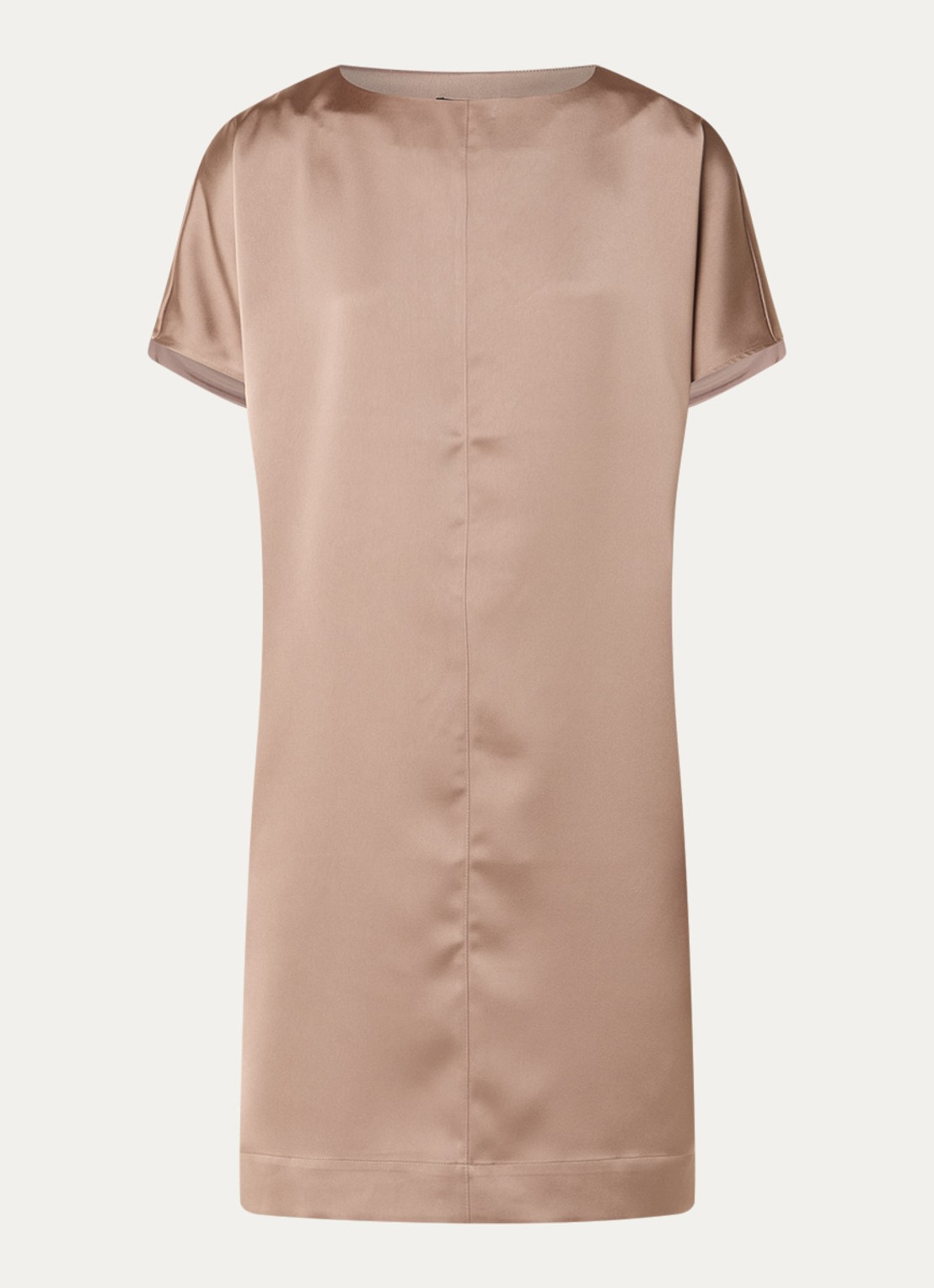 OPUS Wanell mini jurk van satijn - voorkant beige