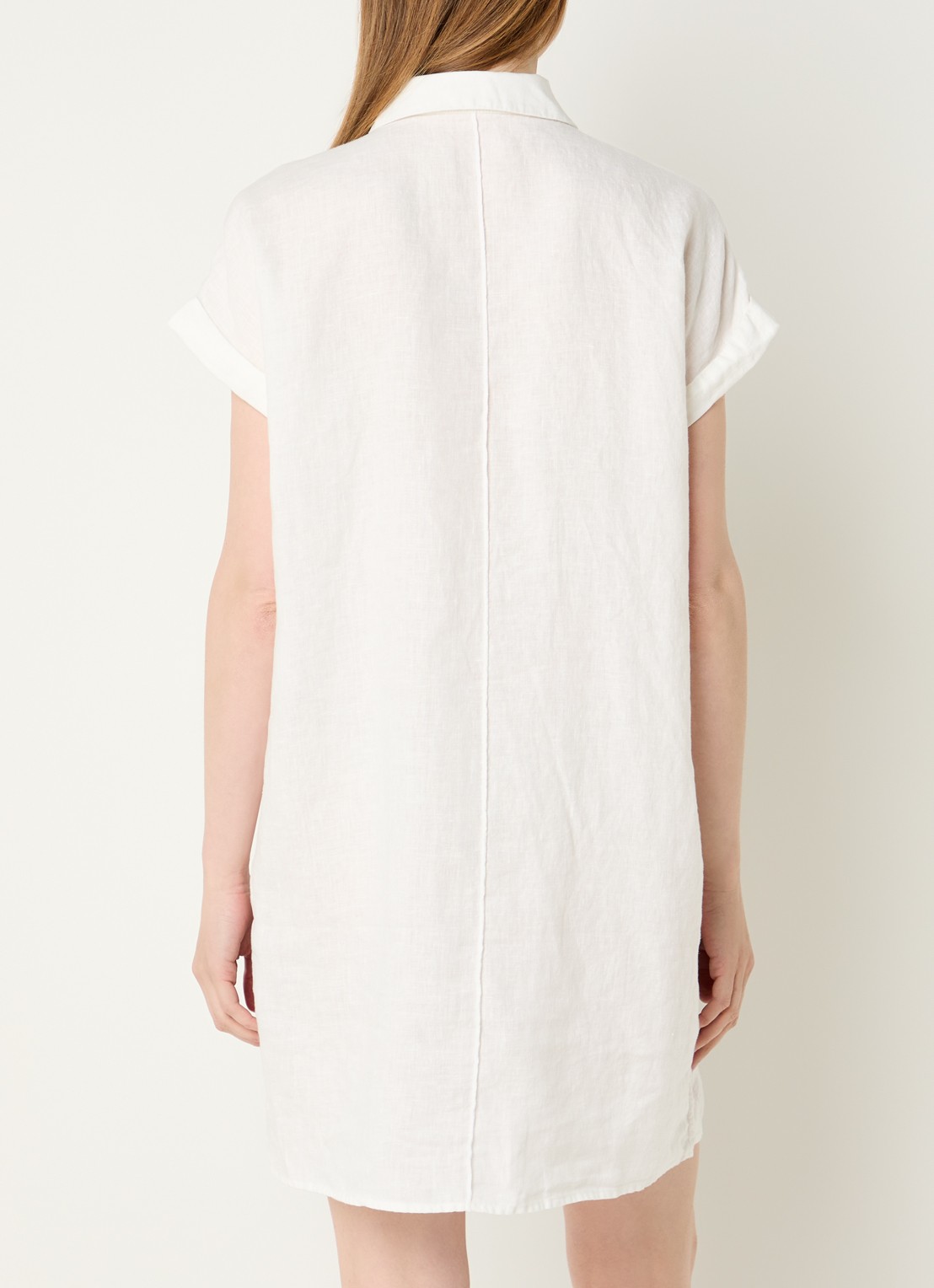 OPUS Welina mini blousejurk van linnen - achterkant 4 wit